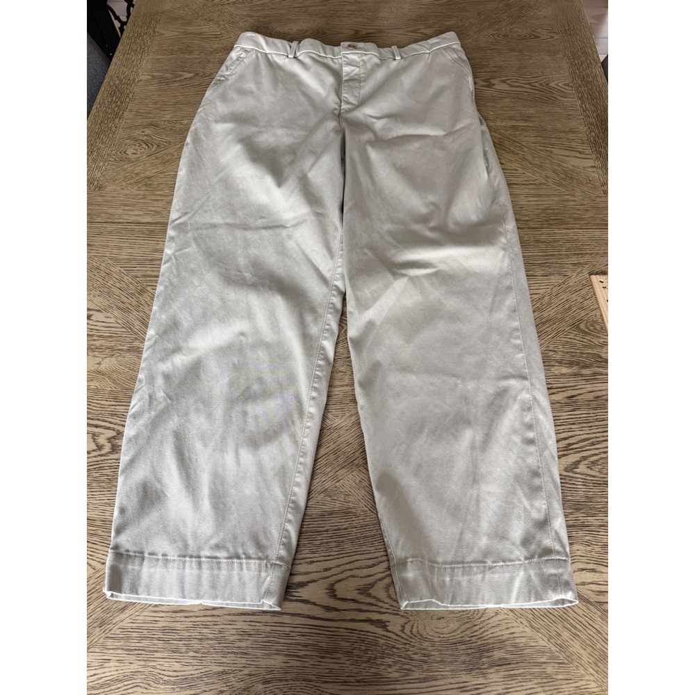 Spanx Stretch Twill Slim Straight Leg Pants Khaki Tan Beige 2X Tall 2T